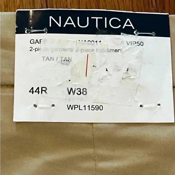 Nautica men’s khaki dress pants size 44R W38. Pockets on front and back. NWT - Picture 9 of 9